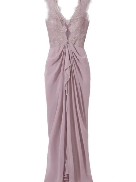 NWT BCBG Size 4 Vampire Diaries purple lace prom wedding dress ASO Elena Gilbert - Picture 6 of 11